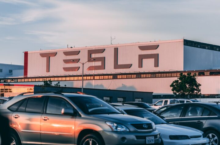 Tesla factory and cars