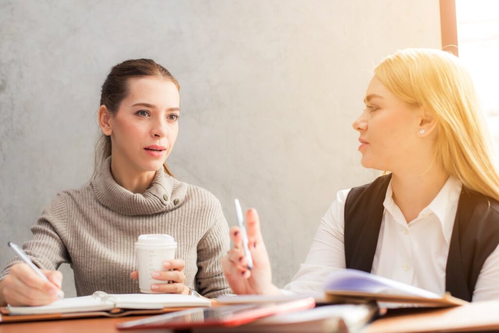 two people negotiating