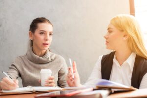 two people negotiating